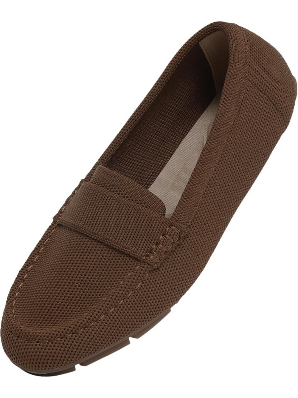 🆕Women's Brown Coffee Mesh fabric Loafer Shoes Comfortable Casual Flat Shoes